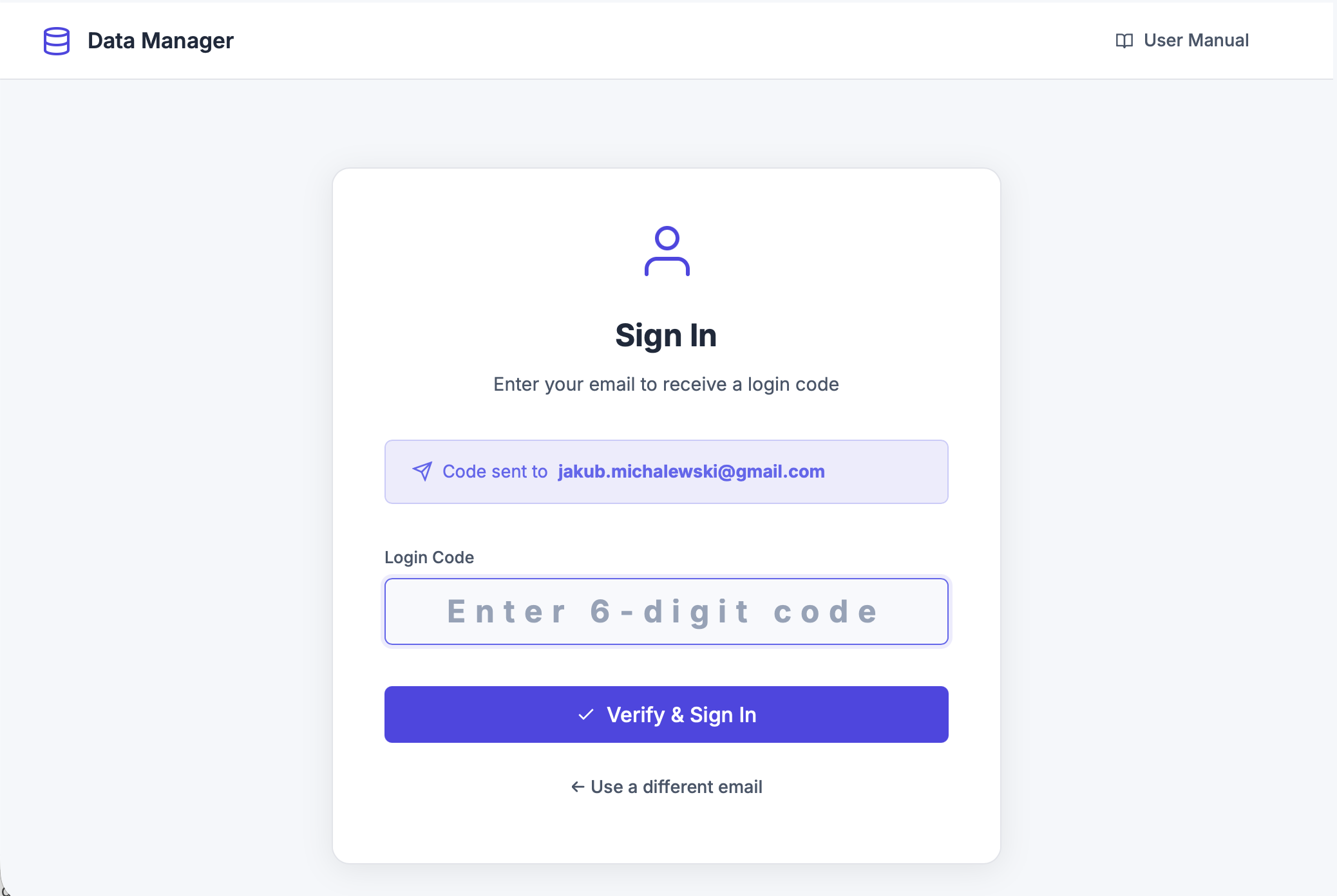 Login code entry