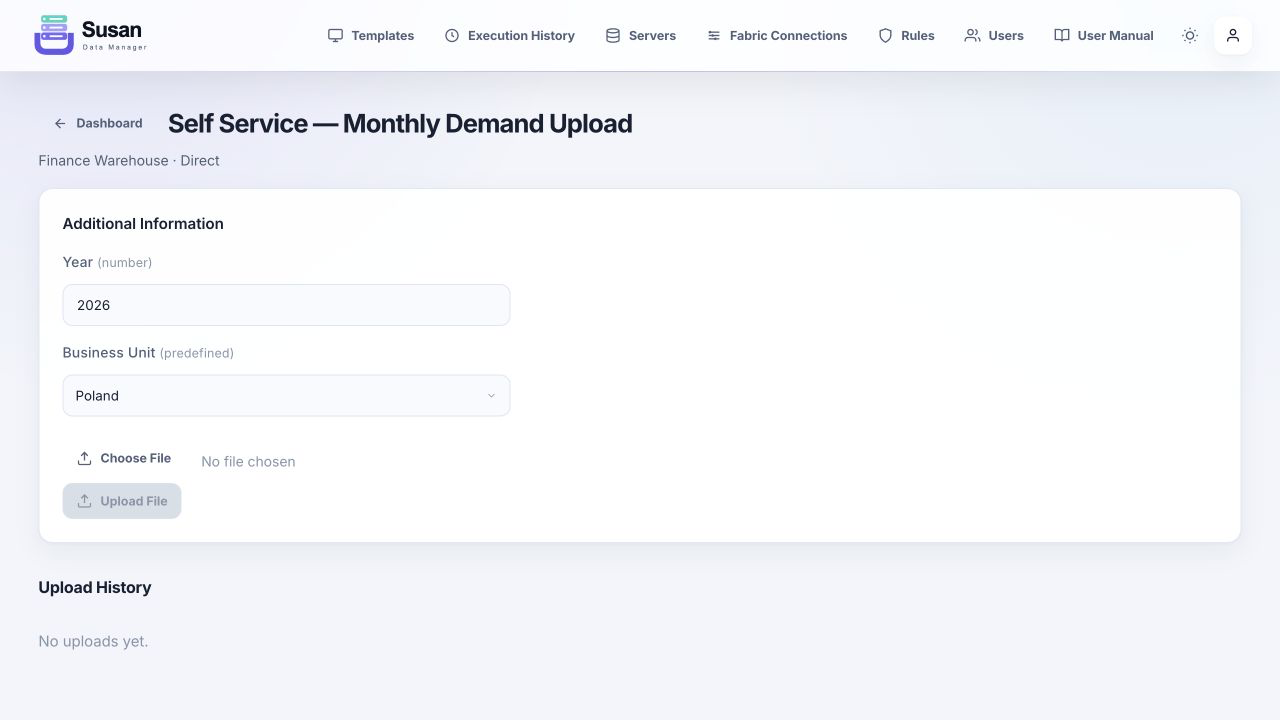 Upload form with additional information