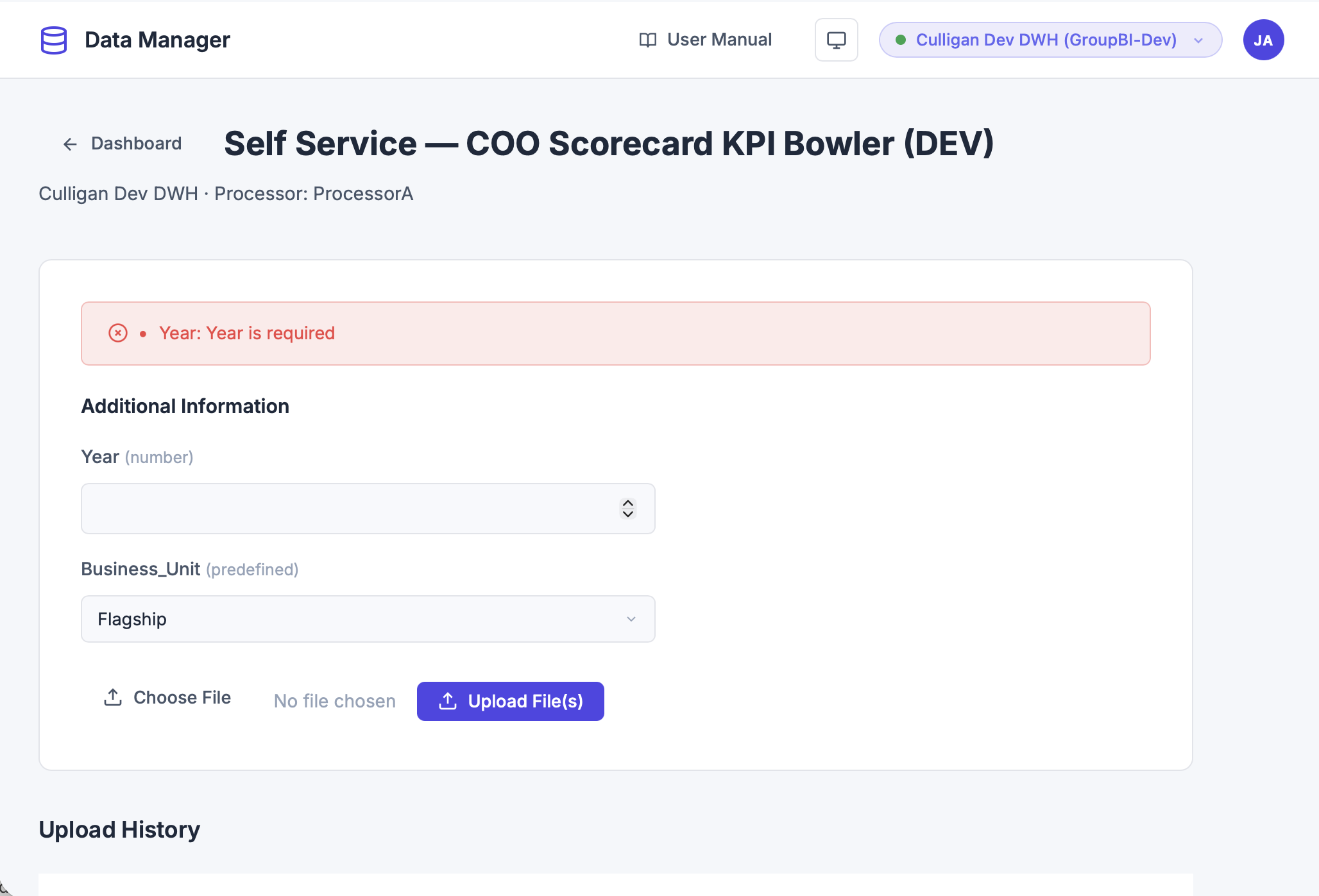 Validation errors